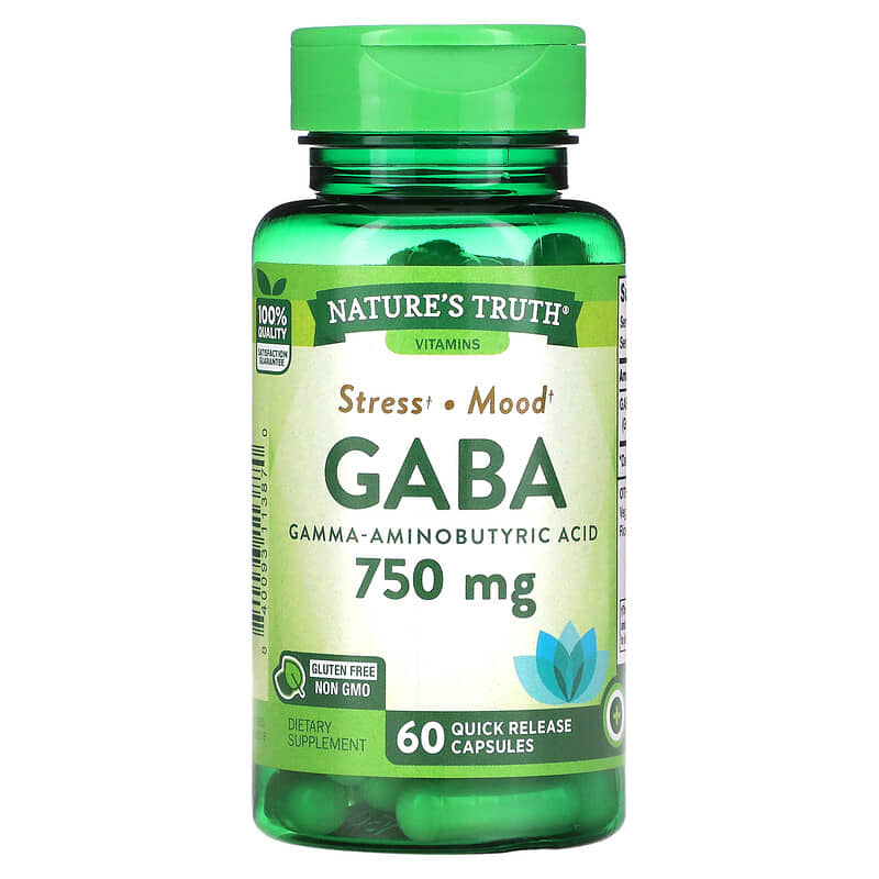 Nature's Truth Gaba Gamma Aminobutyric Acid 750 mg 60 Quick Release Capsules 1 Nature's Truth Gaba Gamma Aminobutyric Acid 750 mg 60 Quick Release Capsules 840093113870