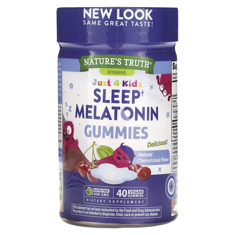 Nature's Truth Just 4 Kids Sleep Melatonin Natural Cherrylicious 1 mg 40 Vegan Gummies 1 Nature's Truth Just 4 Kids Sleep Melatonin Natural Cherrylicious 1 mg 40 Vegan Gummies 840093116550