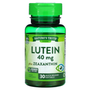 Nature's Truth Lutein Plus Zeaxanthin 40 mg 30 Quick Release Softgels 840093109149
