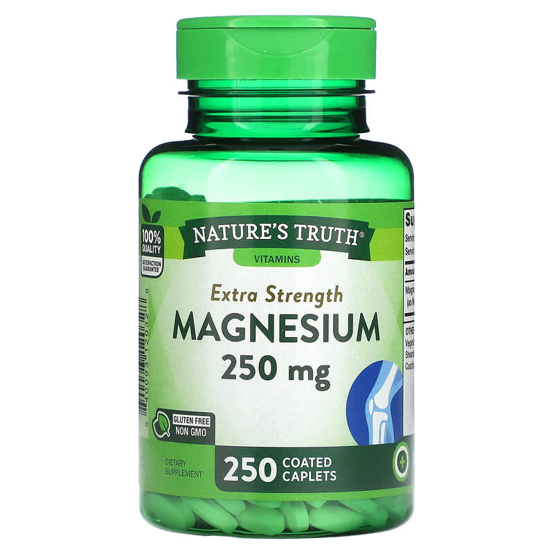 Nature's Truth Magnesium Extra Strength 250 mg 250 Coated Caplets 1 Nature's Truth Magnesium Extra Strength 250 mg 250 Coated Caplets 840093120328