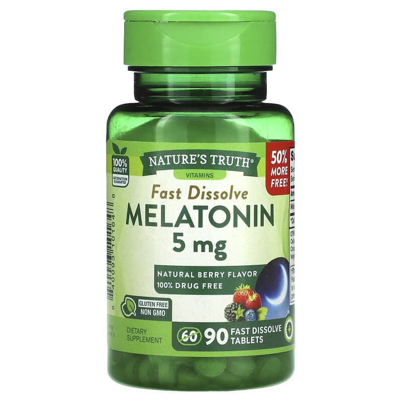 Nature's Truth Melatonin Natural Berry 5 mg 90 Fast Dissolve viên 1 Nature's Truth Melatonin Natural Berry 5 mg 90 Fast Dissolve Tablets 840093101648