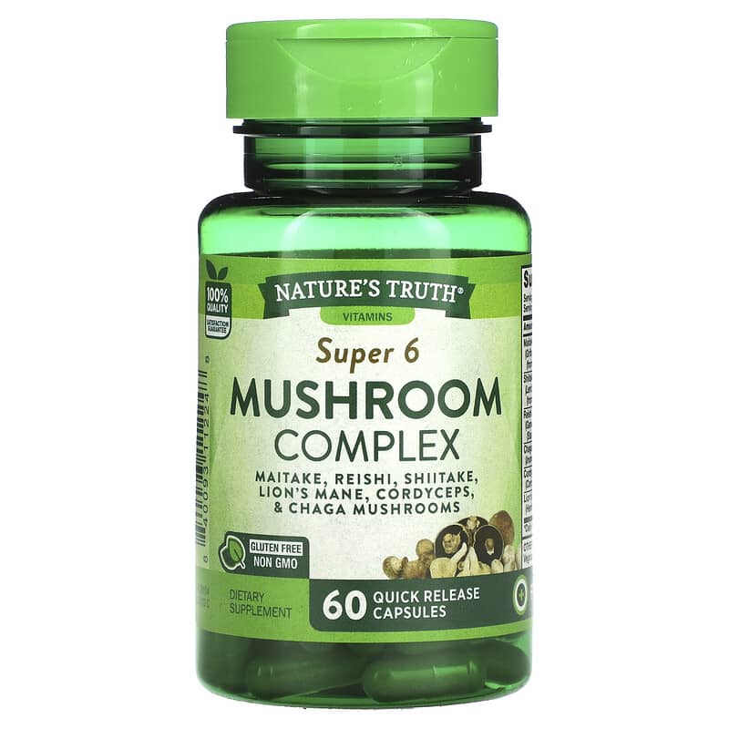 Nature's Truth Super 6 Mushroom Complex 60 Quick Release Capsules 1 Nature's Truth Super 6 Mushroom Complex 60 Quick Release Capsules 840093112248