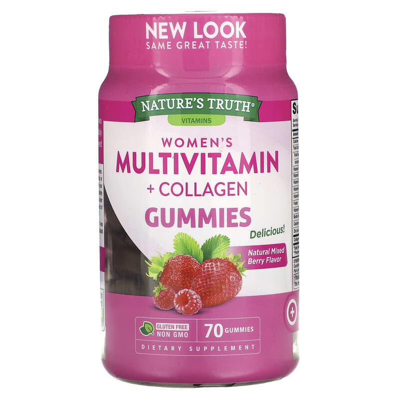 Nature's Truth Women's Multivitmain + Collagen Natural Mixed Berry 70 Gummies 1 Nature's Truth Women's Multivitmain + Collagen Natural Mixed Berry 70 Gummies 840093113702