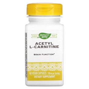 Nature's Way Acetyl L-Carnitine 500 mg 60 Vegan Capsules 033674156636