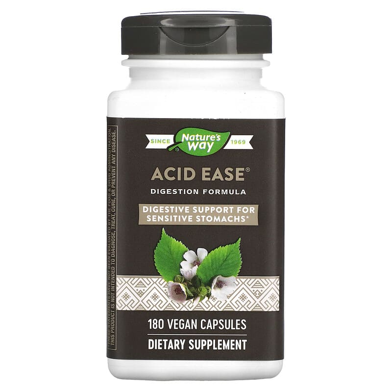 Nature's Way Acid Ease Digestion Formula 180 Vegan Capsules 1 Nature's Way Acid Ease Digestion Formula 180 Vegan Capsules 750856606184