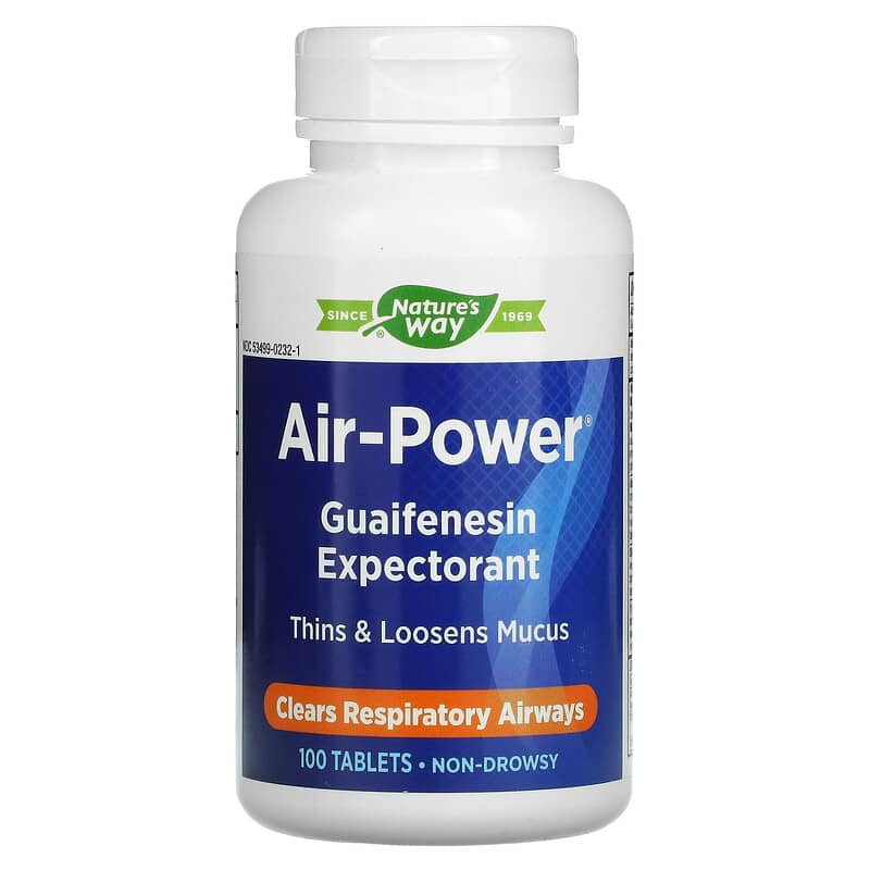 Nature's Way Air-Power Guaifenesin Expectorant 100 Tablets 1 Nature's Way Air-Power Guaifenesin Expectorant 100 Tablets 359800023215