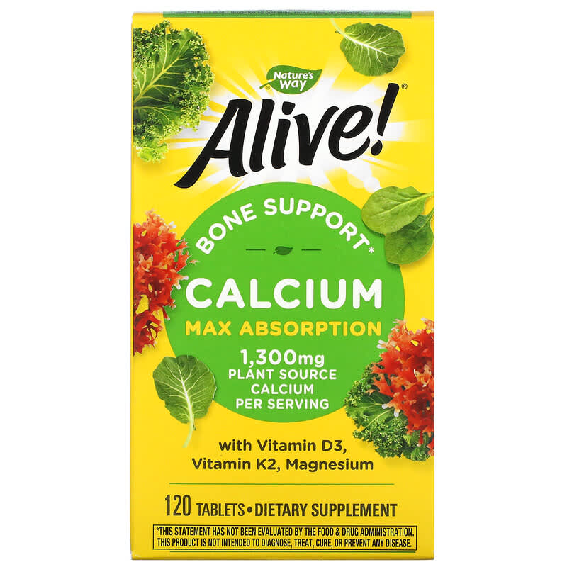 Nature's Way Alive! Calcium Bone Support 325 mg 120 viên 1 Nature's Way Alive! Calcium Bone Support 325 mg 120 Tablets 033674158395