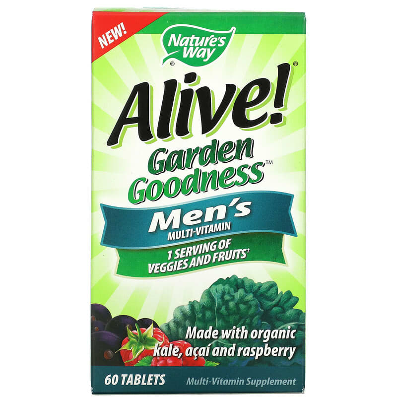 Nature's Way Alive! Garden Goodness Men's Multivitamin 60 viên 1 Nature's Way Alive! Garden Goodness Men's Multivitamin 60 Tablets 033674121122