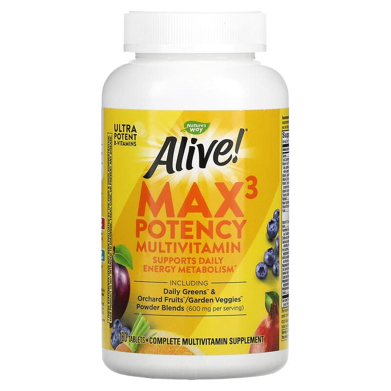Nature's Way Alive! Max3 Potency Multivitamin 180 viên 1 Nature's Way Alive! Max3 Potency Multivitamin 180 Tablets 033674149287