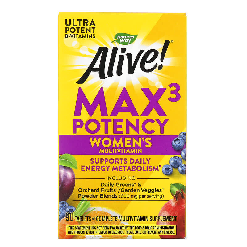 Nature's Way Alive! Max3 Potency Women's Multivitamin 90 viên 1 Nature's Way Alive! Max3 Potency Women's Multivitamin 90 Tablets 033674155431
