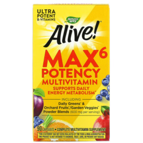 Nature's Way Alive! Max6 Potency Multivitamin 90 Capsules 033674150900