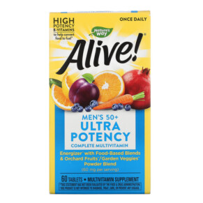 Nature's Way Alive! Men's 50+ Ultra Potency Complete Multivitamin 60 Tablets 033674156919