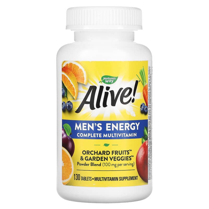 Nature's Way Alive! Men's Energy Complete Multivitamin 100 mg 130 Tablets 1 Nature's Way Alive! Men's Energy Complete Multivitamin 100 mg 130 Tablets 033674137161