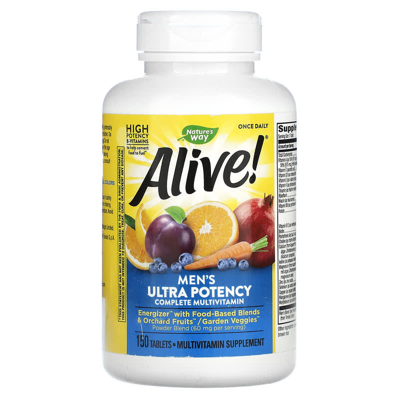 Nature's Way Alive! Men's Ultra Potency Complete Multivitamin 150 Tablets 1 Nature's Way Alive! Men's Ultra Potency Complete Multivitamin 150 Tablets 033674137178