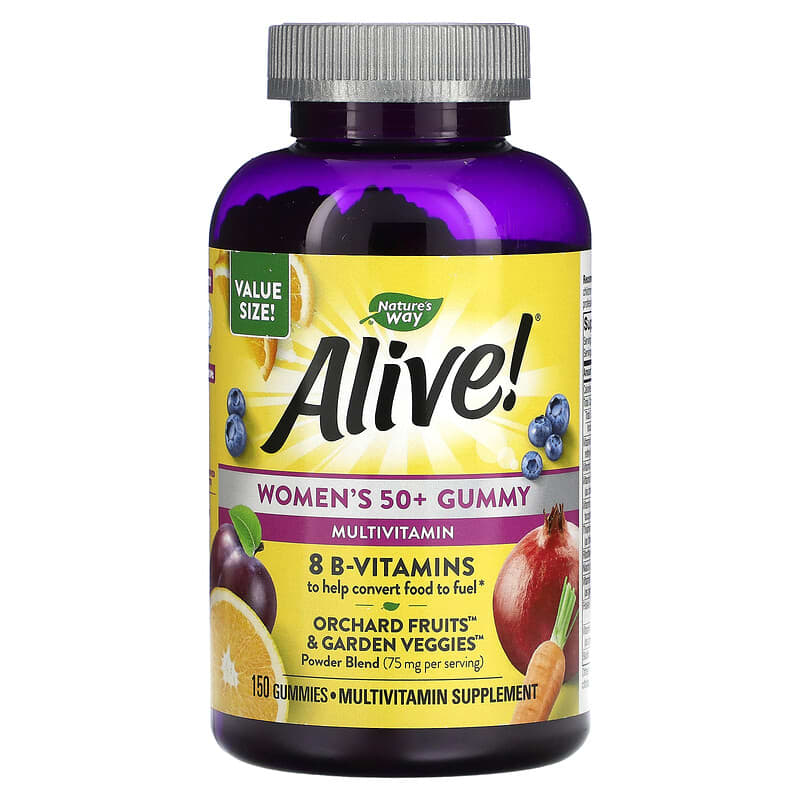 Nature's Way Alive! Women's 50+ Gummy Multivitamin Mixed Berry 150 Gummies 1 Nature's Way Alive! Women's 50+ Gummy Multivitamin Mixed Berry 150 Gummies 033674140680