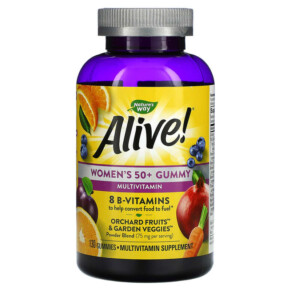 Nature's Way Alive! Women's 50+ Gummy Multivitamins Mixed Berry 130 Gummies 033674115374