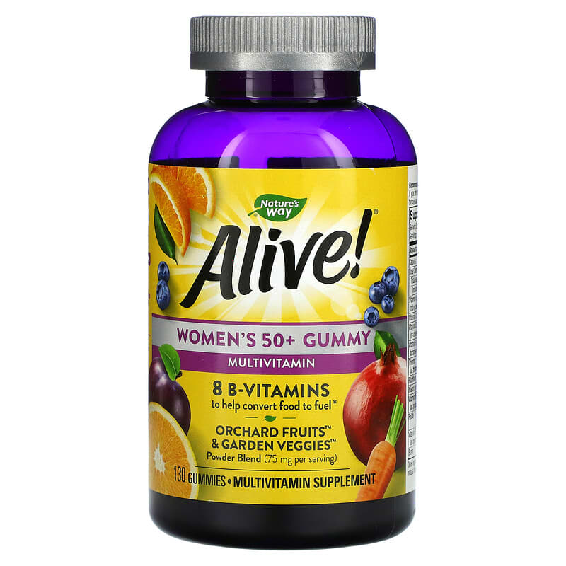 Nature's Way Alive! Women's 50+ Gummy Multivitamins Mixed Berry 130 Gummies 1 Nature's Way Alive! Women's 50+ Gummy Multivitamins Mixed Berry 130 Gummies 033674115374