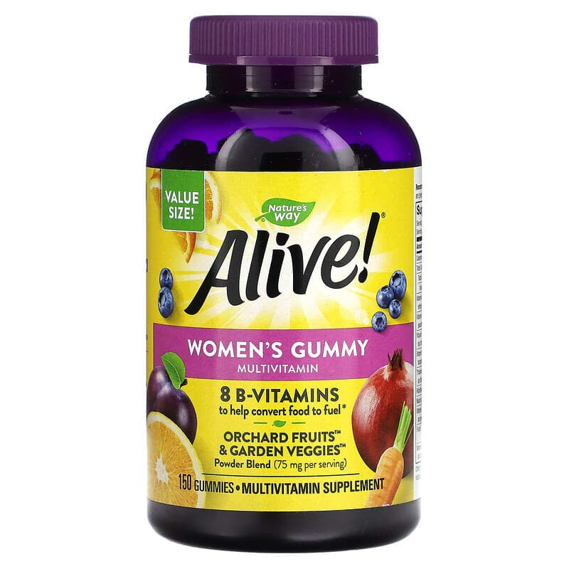 Nature's Way Alive! Women's Gummy Multivitamin Mixed Berry 150 Gummies 1 Nature's Way Alive! Women's Gummy Multivitamin Mixed Berry 150 Gummies 033674140697