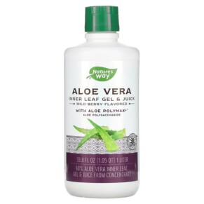 Nature's Way Aloe Vera Inner Leaf Gel & Juice with Aloe Polymax Wild Berry 33.8 fl oz (1 Liter) 033674142820