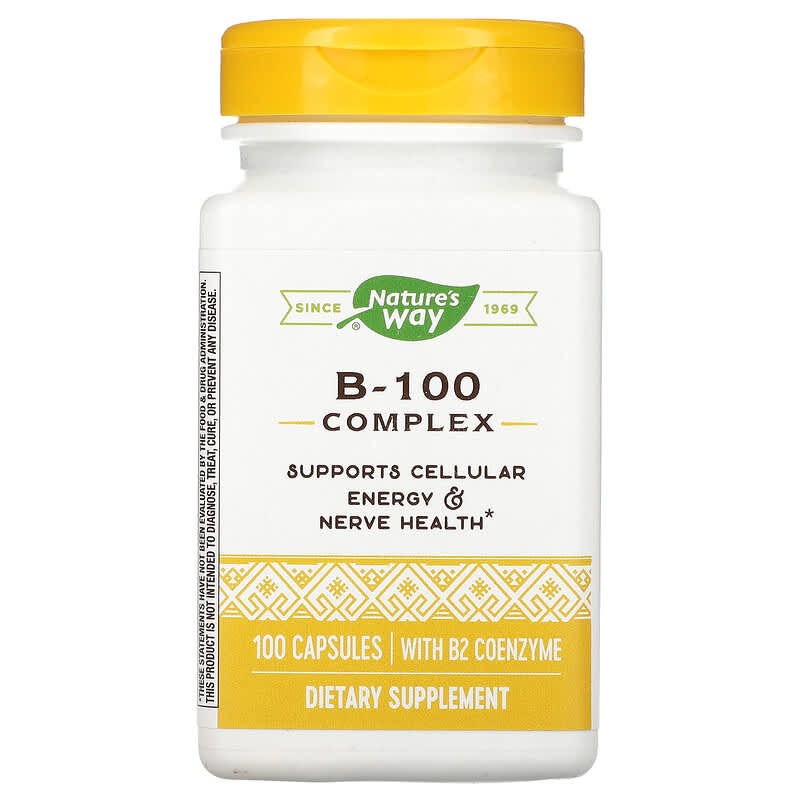 Nature's Way B-100 Complex with B2 Coenzyme 100 viên 1 Nature's Way B-100 Complex 100 Capsules 033674405215
