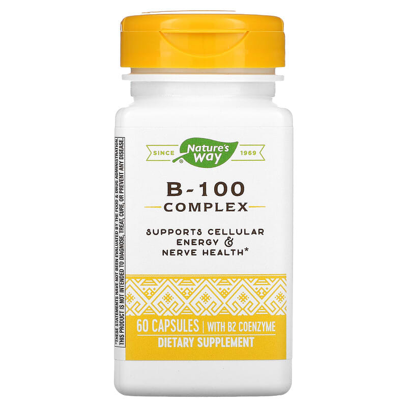 Nature's Way B-100 Complex with B2 Coenzyme 60 viên 1 Nature's Way B-100 Complex with B2 Coenzyme 60 Capsules 033674405208