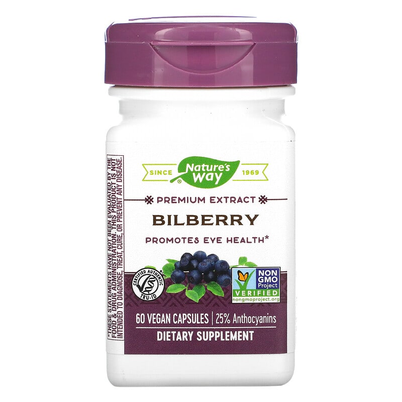 Nature's Way Bilberry 60 Vegan Capsules 1 Nature's Way Bilberry 60 Vegan Capsules 033674605004