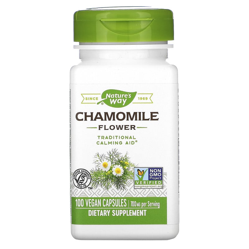 Nature's Way Chamomile Flower 350 mg 100 Vegan Capsules 1 Nature's Way Chamomile Flower 350 mg 100 Vegan Capsules 033674116005