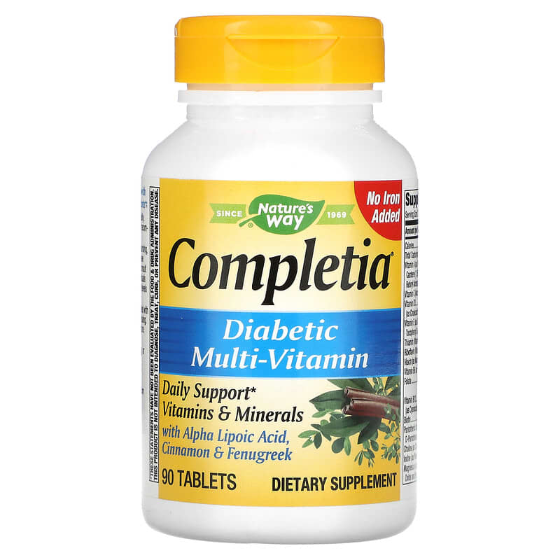 Nature's Way Completia Diabetic Complete Multi-Vitamin Iron Free 90 viên 1 Nature's Way Completia Diabetic Multi-Vitamin 90 Tablets 033674149249