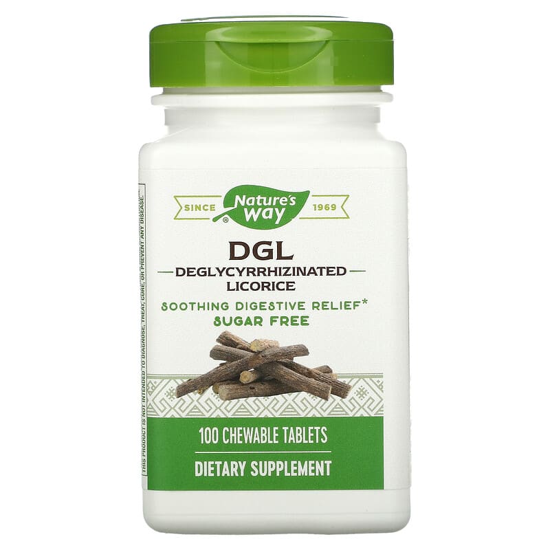 Nature's Way DGL Deglycyrrhizinated Licorice 100 Chewable Tablets 1 Nature's Way DGL Deglycyrrhizinated Licorice 100 Chewable Tablets 763948090211