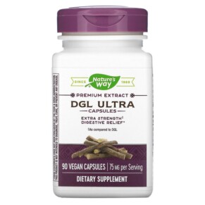 Nature's Way DGL Ultra 75 mg 90 Vegan Capsules 033674129159