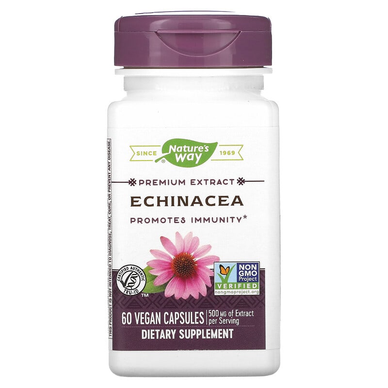 Nature's Way Echinacea 500 mg 60 Vegan Capsules 1 Nature's Way Echinacea 500 mg 60 Vegan Capsules 033674613009