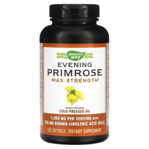 Nature's Way Evening Primrose Cold-Pressed Oil Max Strength 1.300 mg 120 Softgels 033674154199