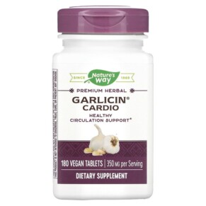 Nature's Way Garlicin Cardio 350 mg 180 Vegan Tablets 033674150672