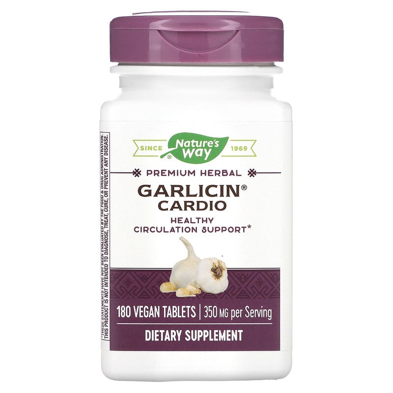 Nature's Way Garlicin Cardio 350 mg 180 Vegan Tablets 1 Nature's Way Garlicin Cardio 350 mg 180 Vegan Tablets 033674150672