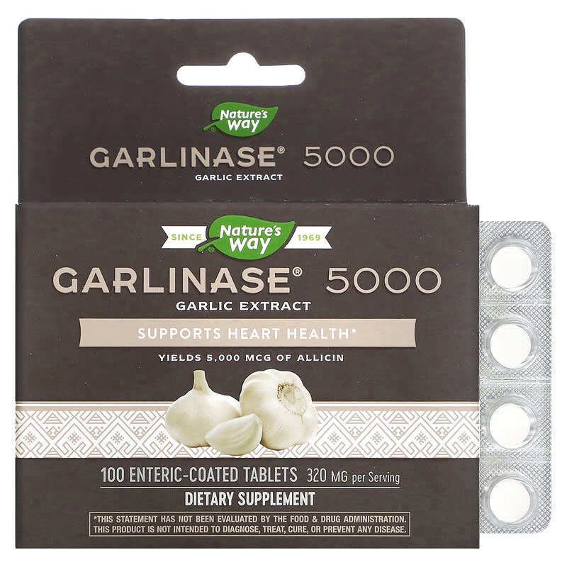 Nature's Way Garlinase 5000 320 mg 100 Enteric-Coated Tablets 1 Nature's Way Garlinase 5000 320 mg 100 Enteric-Coated Tablets 763948085019