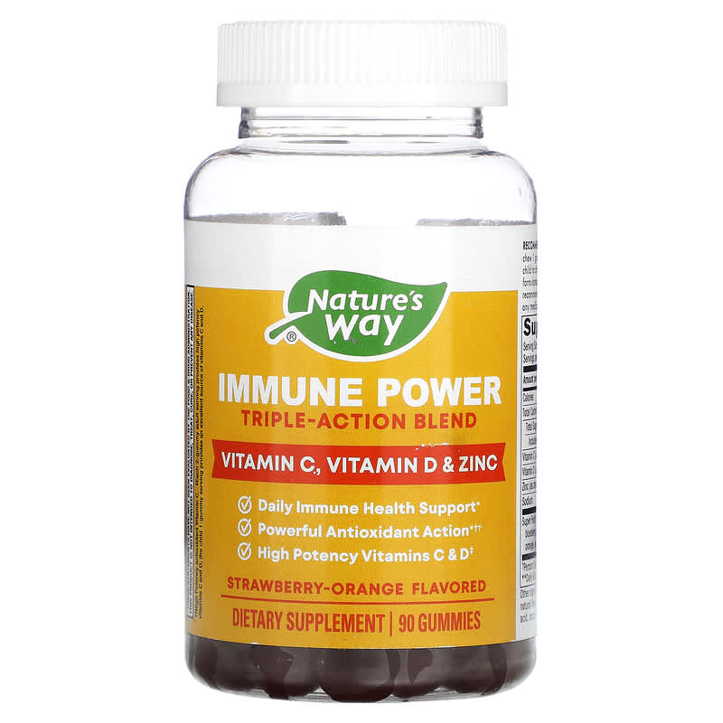Nature's Way Immune Power Triple-Action Blend Strawberry-Orange 90 Gummies 1 Nature's Way Immune Power Triple-Action Blend Strawberry-Orange 90 Gummies 033674142622