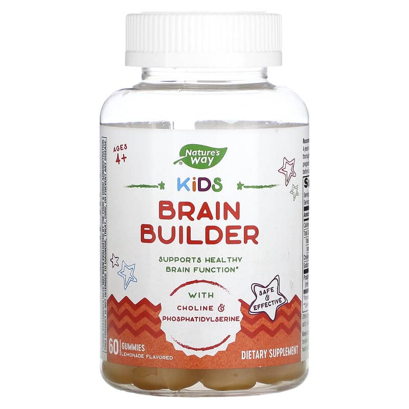 Nature's Way Kids Brain Builder Ages 4+ Lemonade 60 Gummies 1 Nature's Way Kids Brain Builder Ages 4+ Lemonade 60 Gummies 033674138823