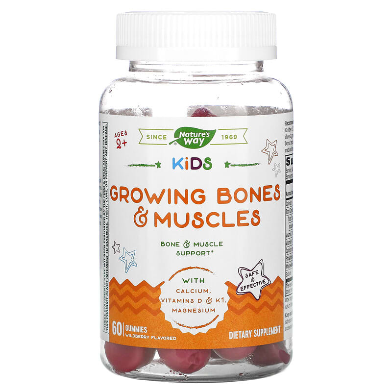 Nature's Way Kids Growing Bones & Muscles Ages 2 + Wildberry 60 Gummies 1 Nature's Way Kids Growing Bones & Muscles Ages 2 + Wildberry 60 Gummies 033674133712
