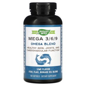 Nature's Way Mega 3/6/9 Omega Blend Lime 180 Softgels 033674154410