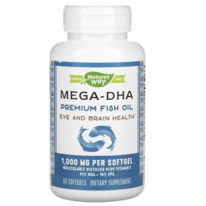 Nature's Way Mega-DHA Premium Fish Oil 1.000 mg 60 Softgels 033674156827