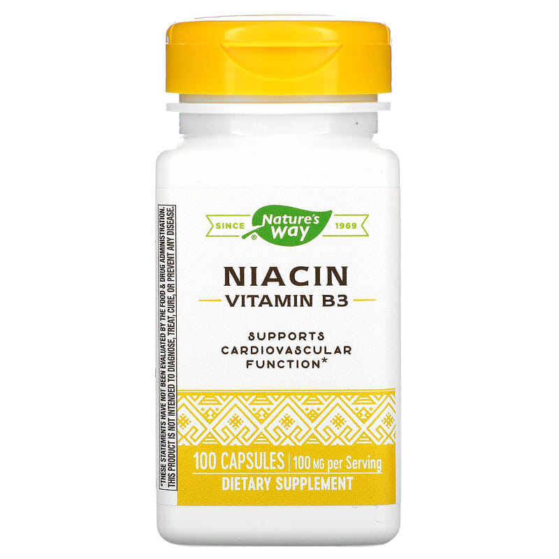 Nature's Way Niacin Vitamin B3 100 mg 100 Capsules 1 Nature's Way Niacin Vitamin B3 100 mg 100 Capsules 033674404706