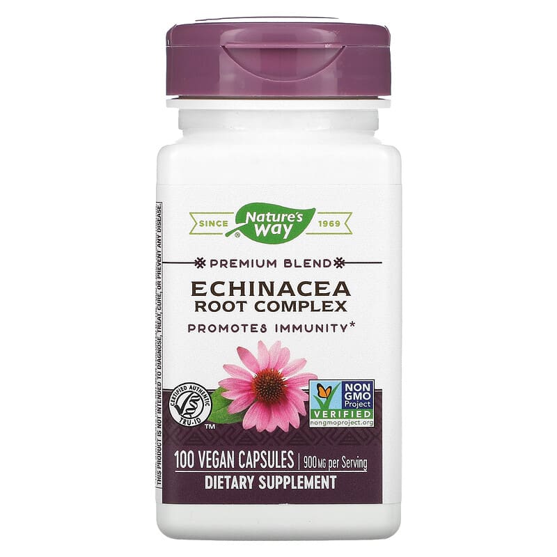 Nature's Way Premium Blend Echinacea Root Complex 450 mg 100 Vegan Capsules 1 Nature's Way Premium Blend Echinacea Root Complex 450 mg 100 Vegan Capsules 033674173503