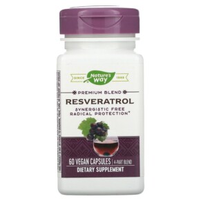 Nature's Way Premium Blend Resveratrol 60 Vegan Capsules 033674156117