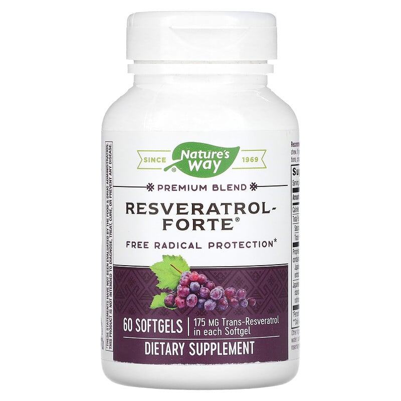 Nature's Way Premium Blend Resveratrol Forte 175 mg 60 Softgels 1 Nature's Way Premium Blend Resveratrol Forte 175 mg 60 Softgels 763948058365