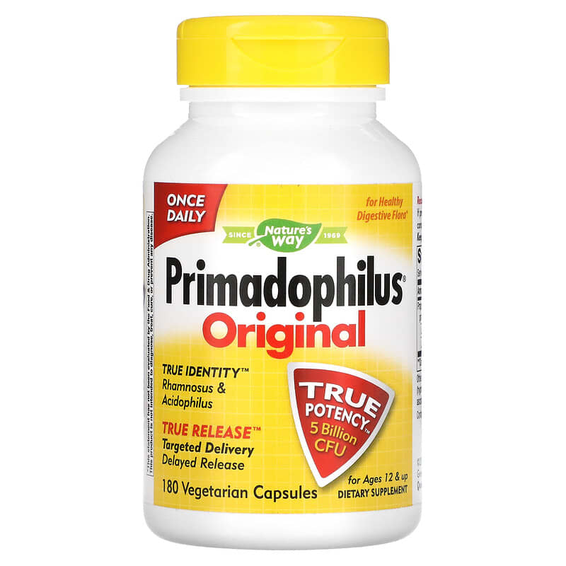 Nature's Way Primadophilus Original Ages 12 & Up 5 Billion CFU 180 Vegetarian Capsules 1 Nature's Way Primadophilus Original Ages 12 & Up 5 Billion CFU 180 Vegetarian Capsules 033674068502
