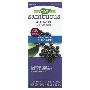 Nature's Way Sambucus Alpha CF Multi-Symptom Flucare With Elderberry 4 fl oz (120 ml) 033674158036