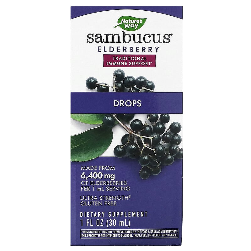 Nature's Way Sambucus Elderberry Drops 1 fl oz (30 ml) 1 Nature's Way Sambucus Elderberry Drops 1 fl oz (30 ml) 033674104934