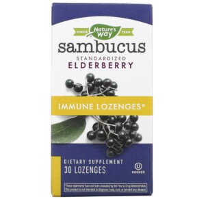 Nature's Way Sambucus Immune Elderberry Standardized 30 Lozenges 033674140024