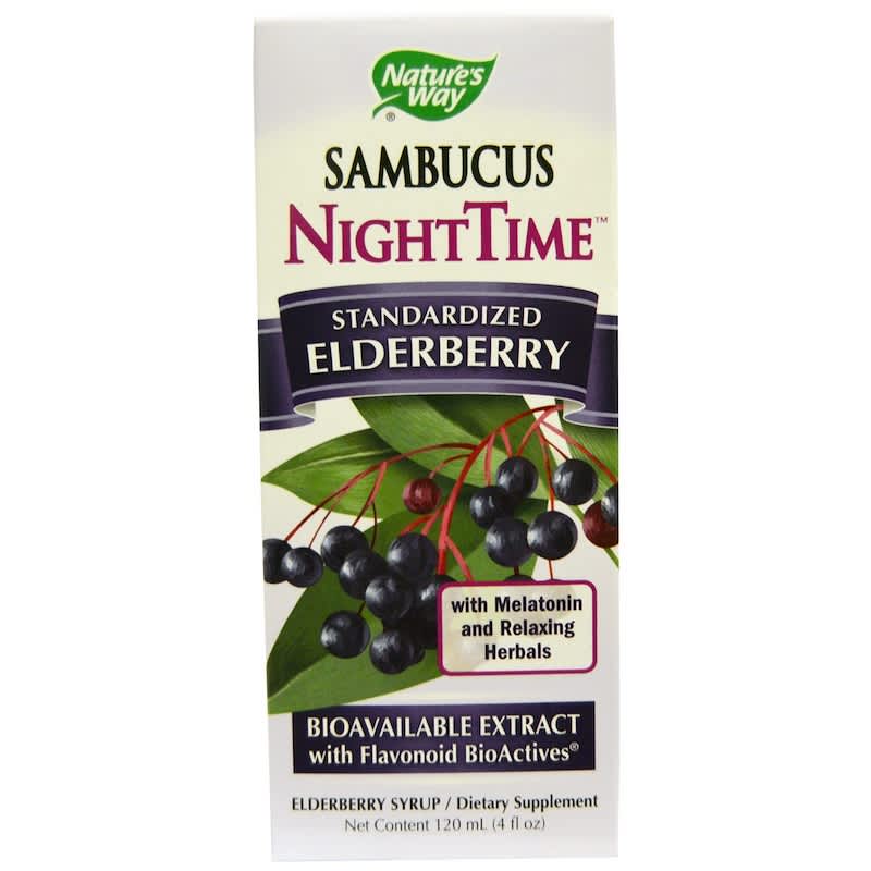 Nature's Way Sambucus NightTime Standardized Elderberry 4 fl oz (120 ml) 1 Nature's Way Sambucus NightTime Standardized Elderberry 4 fl oz (120 ml) 033674105320