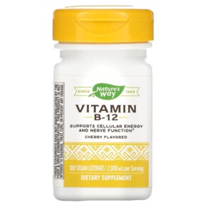 Nature's Way Vitamin B-12 Cherry 2.000 mcg 100 Vegan Lozenges 033674404409